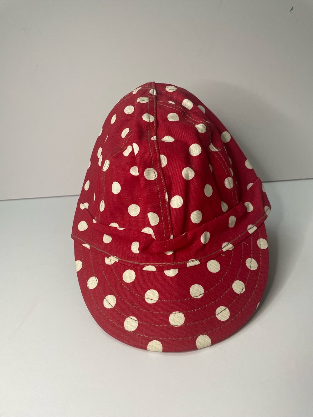 VTG Kromer Hat 7 3/8 Polka Dot Welding Hat Red Union Made Cap USA